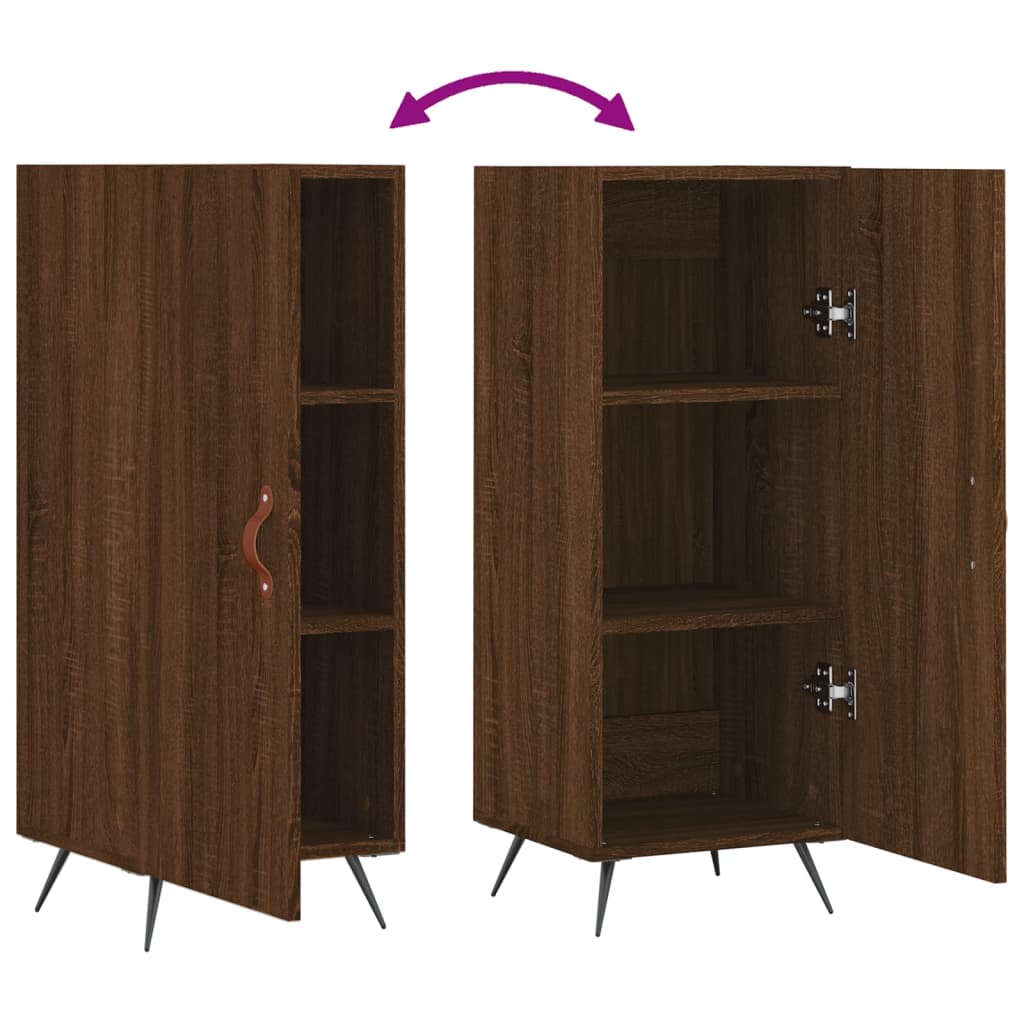 Skjenk brun eik 34,5x34x90 cm konstruert tre