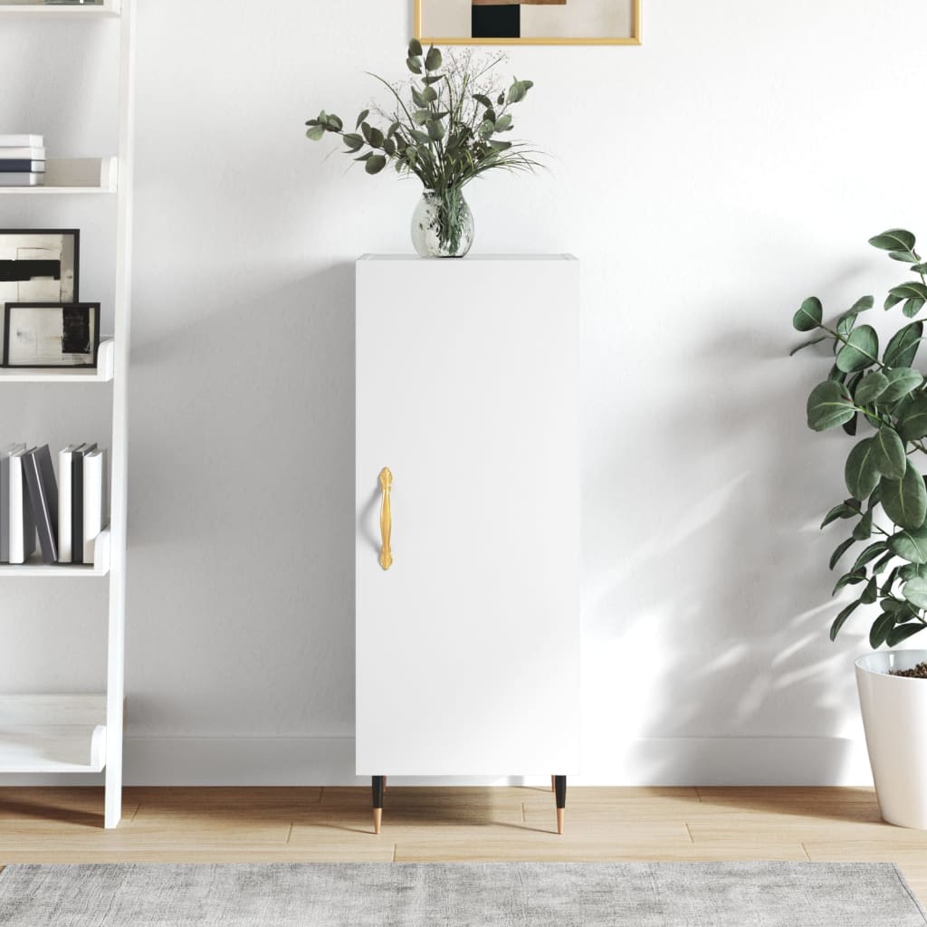 Skjenk hvit 34,5x34x90 cm konstruert tre