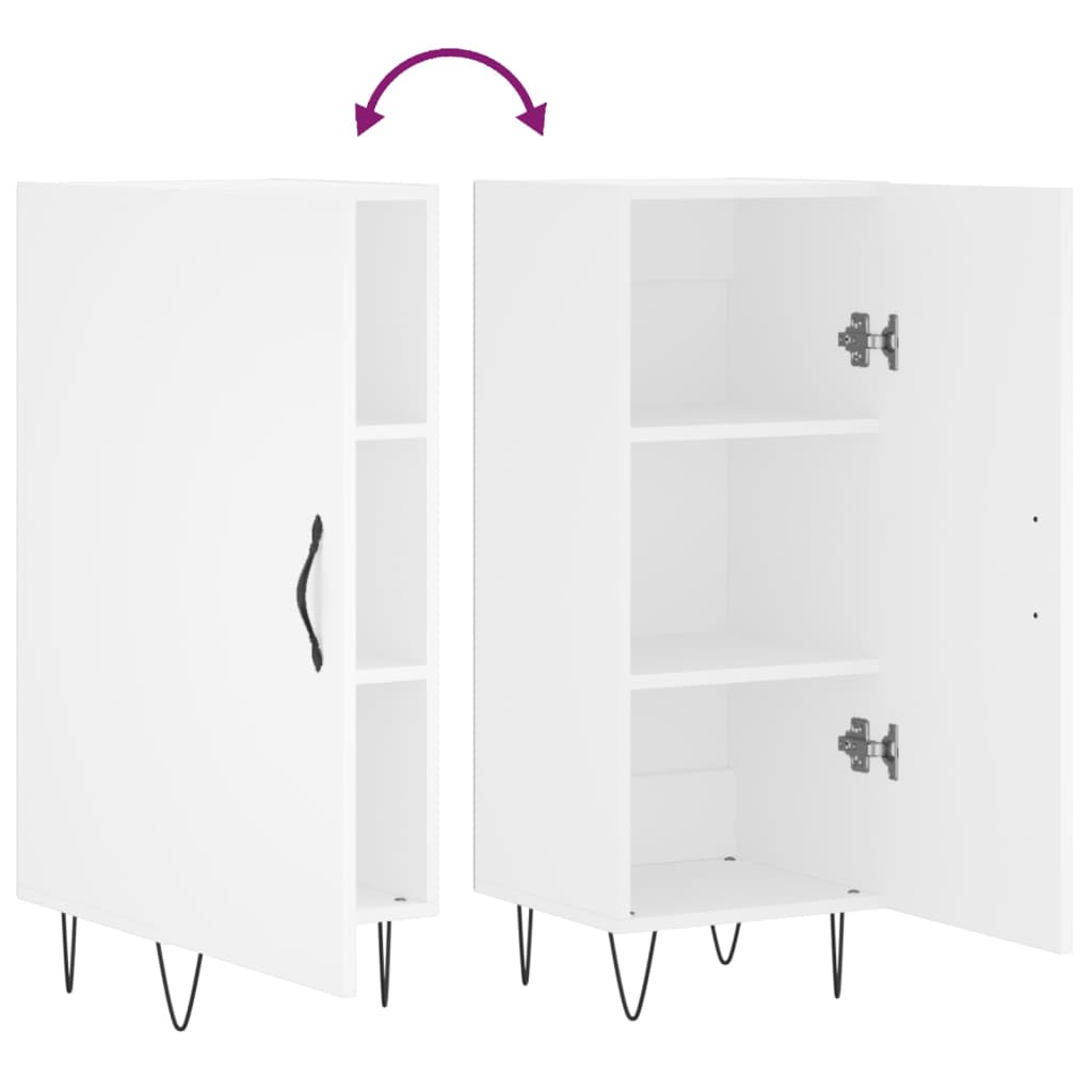 Skjenk hvit 34,5x34x90 cm konstruert tre