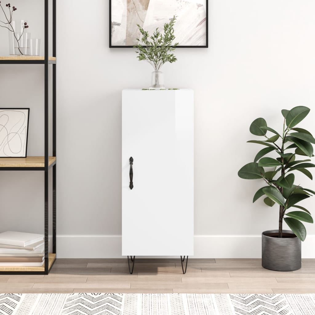 Skjenk Høyglans Hvit 34,5x34x90 cm