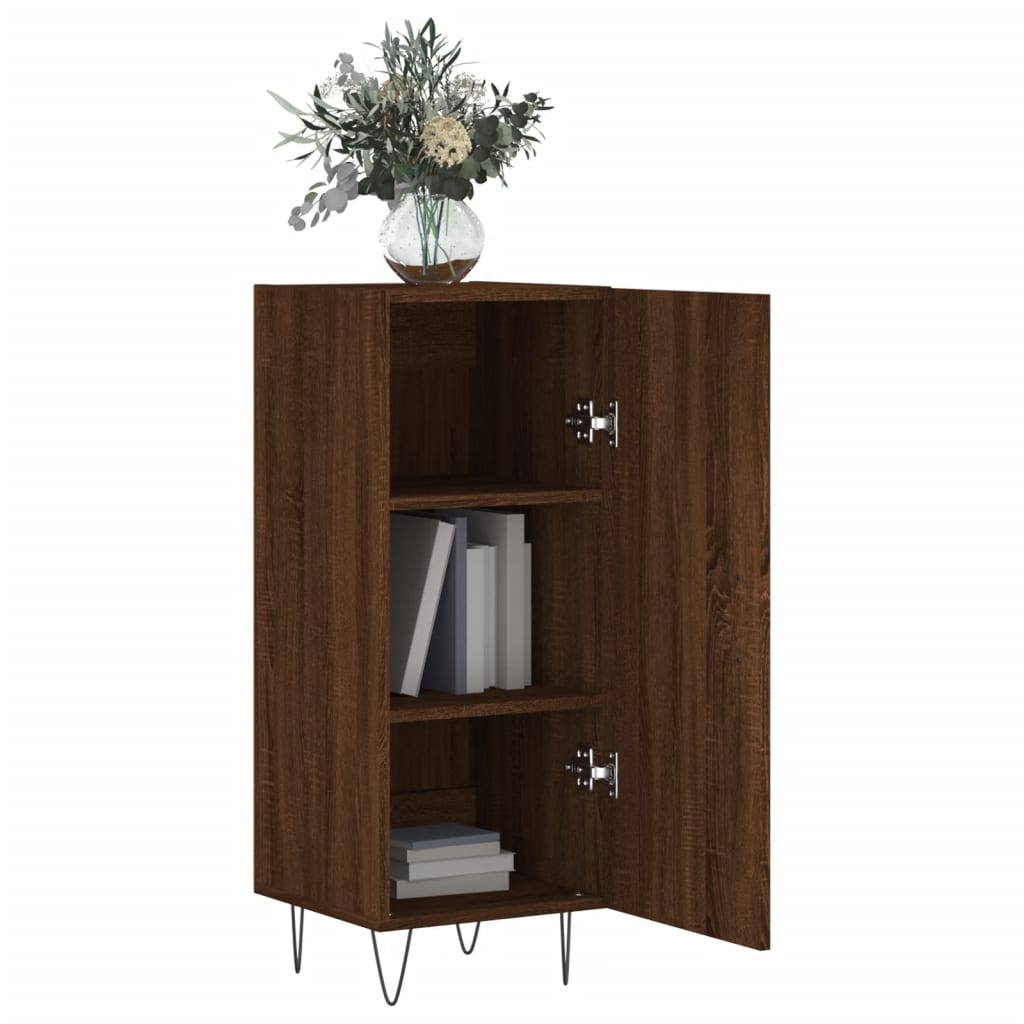 Skjenk brun eik 34,5x34x90 cm konstruert tre