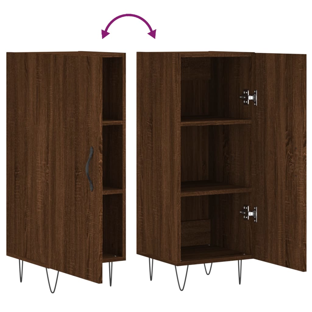 Skjenk brun eik 34,5x34x90 cm konstruert tre
