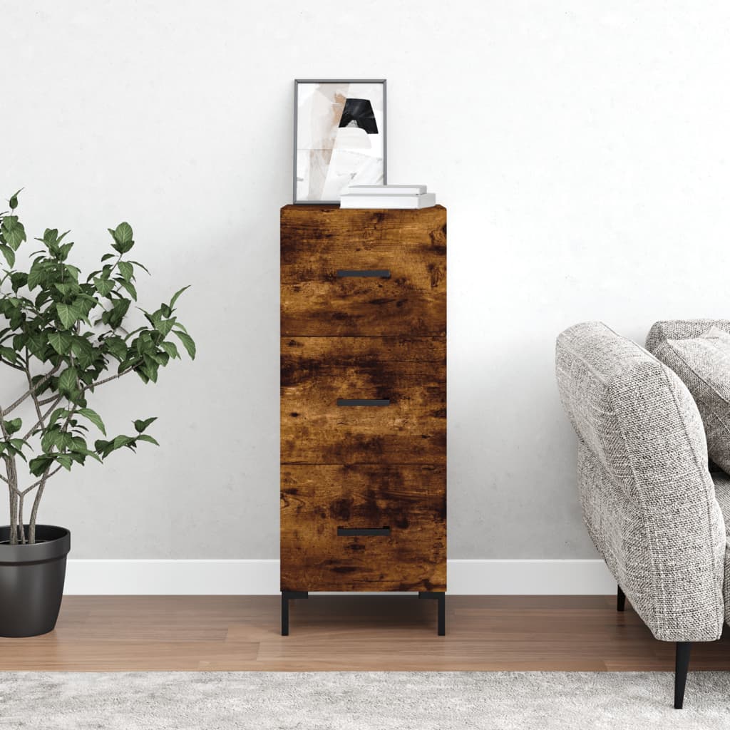 Skjenk røkt eik 34,5x34x90 cm konstruert tre