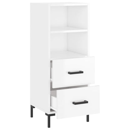 Skjenk høyglans hvit 34,5x34x90 cm konstruert tre