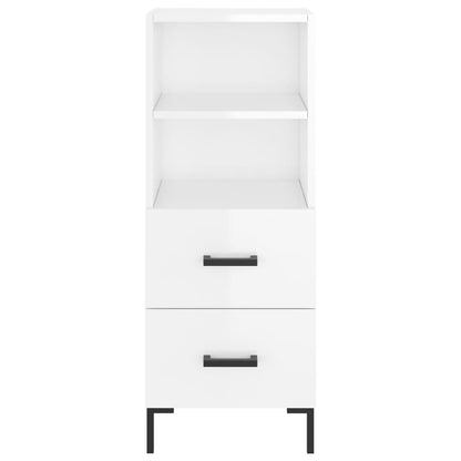 Skjenk høyglans hvit 34,5x34x90 cm konstruert tre
