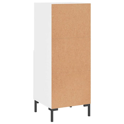 Skjenk høyglans hvit 34,5x34x90 cm konstruert tre