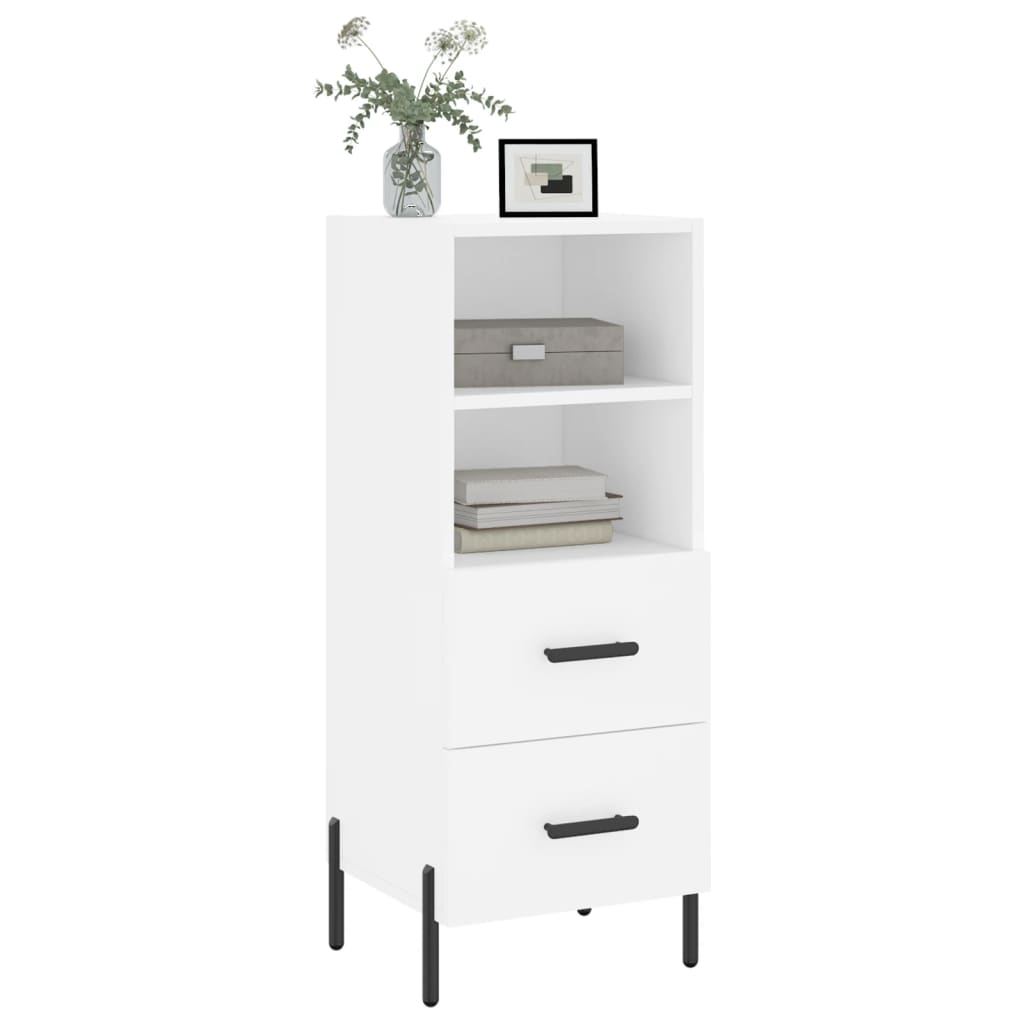 Skjenk hvit 34,5x34x90 cm konstruert tre