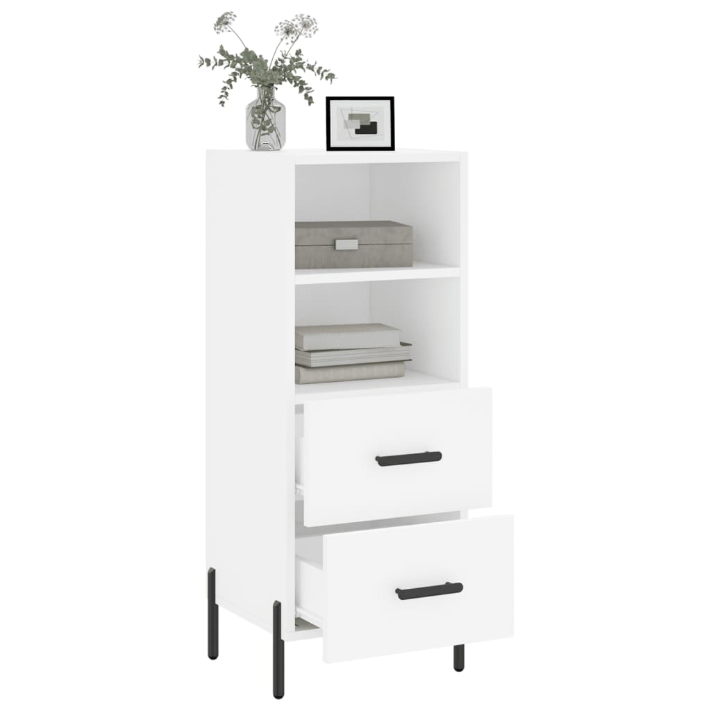 Skjenk hvit 34,5x34x90 cm konstruert tre