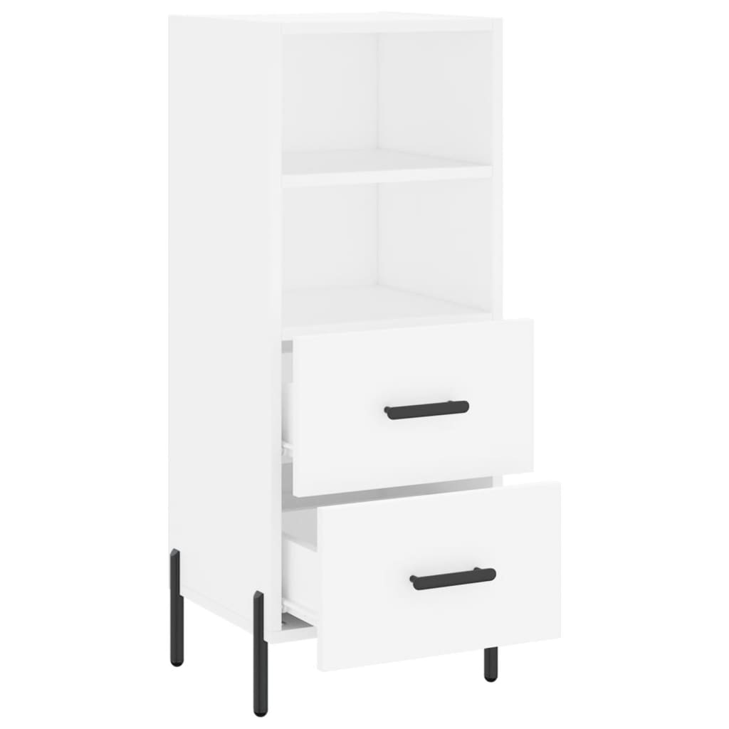 Skjenk hvit 34,5x34x90 cm konstruert tre