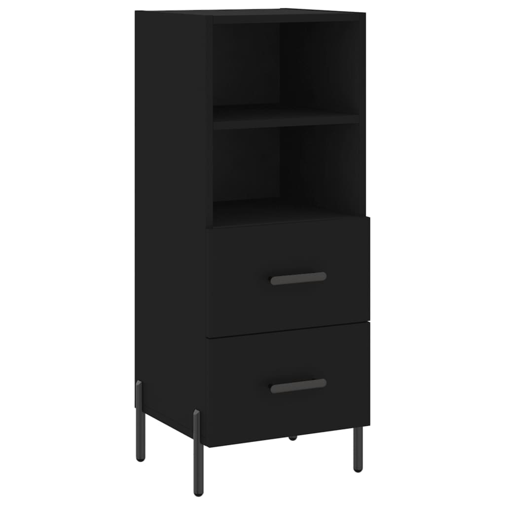 Skjenk svart 34,5x34x90 cm konstruert tre