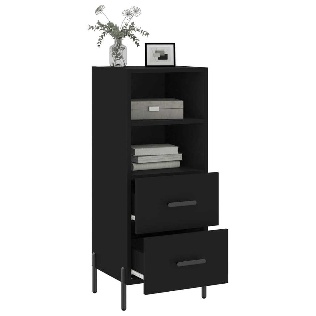 Skjenk svart 34,5x34x90 cm konstruert tre
