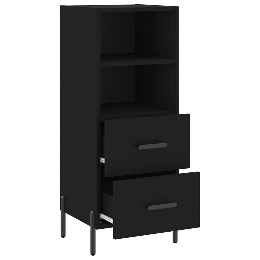 Skjenk svart 34,5x34x90 cm konstruert tre