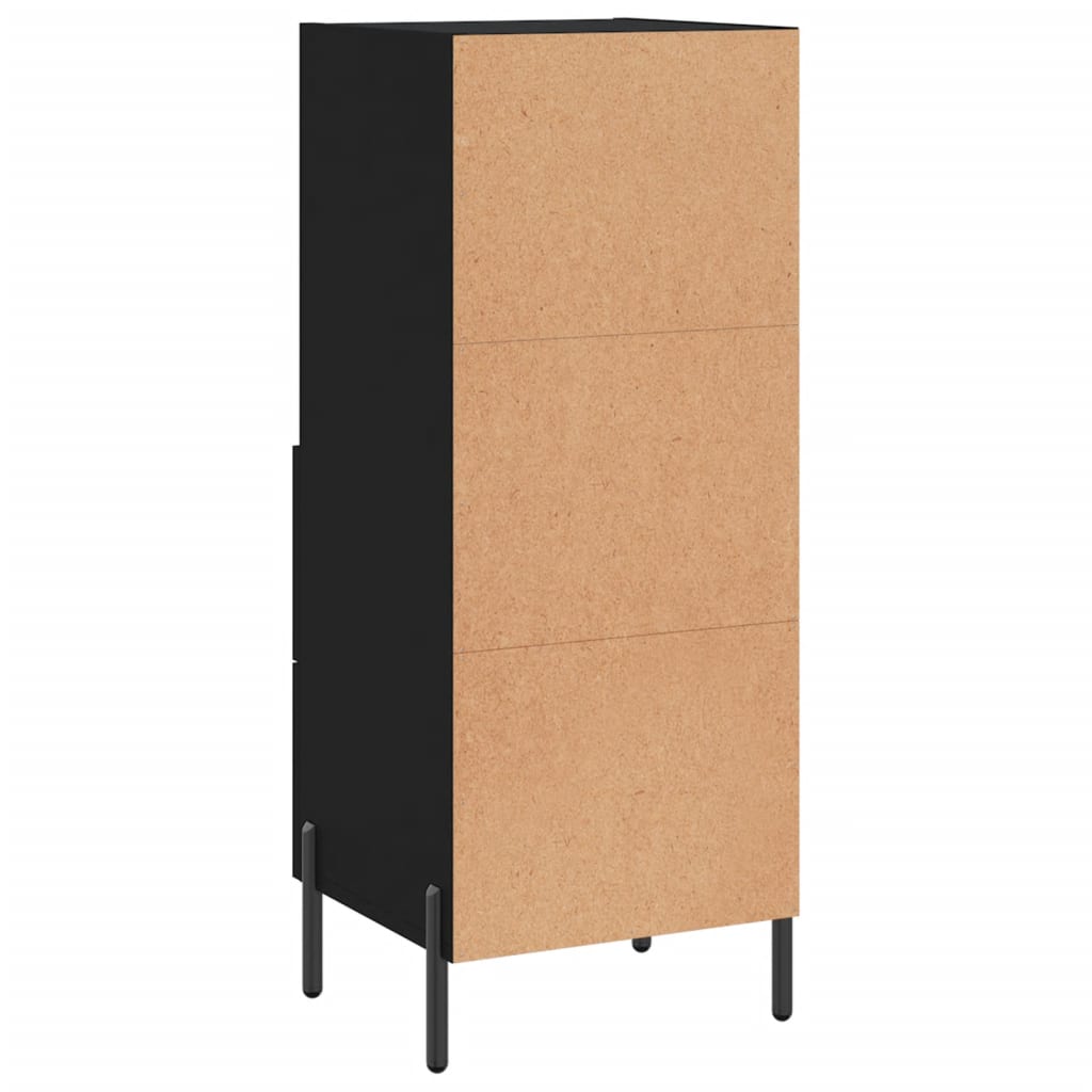 Skjenk svart 34,5x34x90 cm konstruert tre