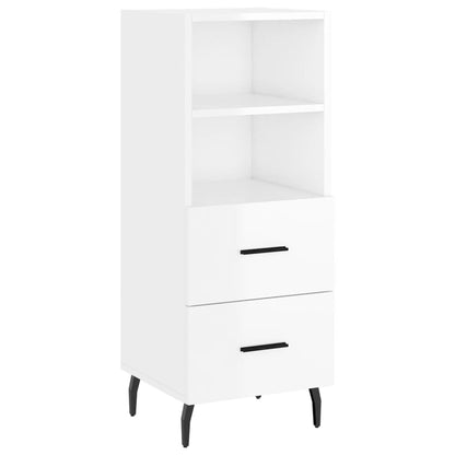 Skjenk høyglans hvit 34,5x34x90 cm konstruert tre