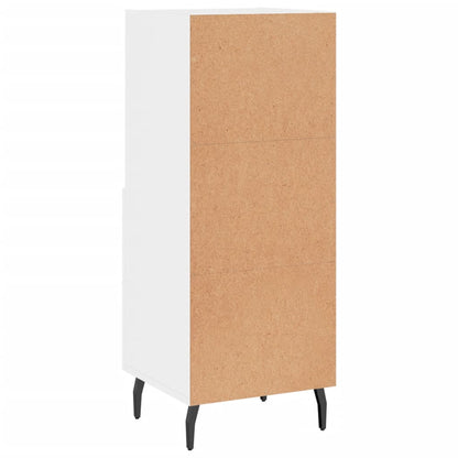 Skjenk høyglans hvit 34,5x34x90 cm konstruert tre