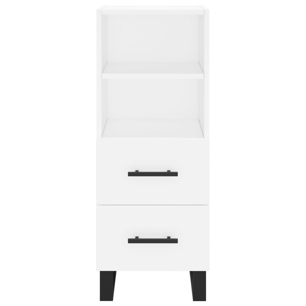 Skjenk hvit 34,5x34x90 cm konstruert tre