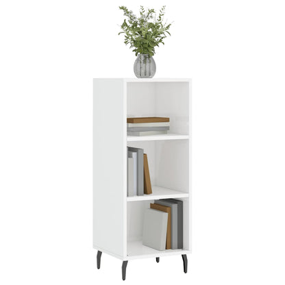 Skjenk høyglans hvit 34,5x32,5x90 cm konstruert tre