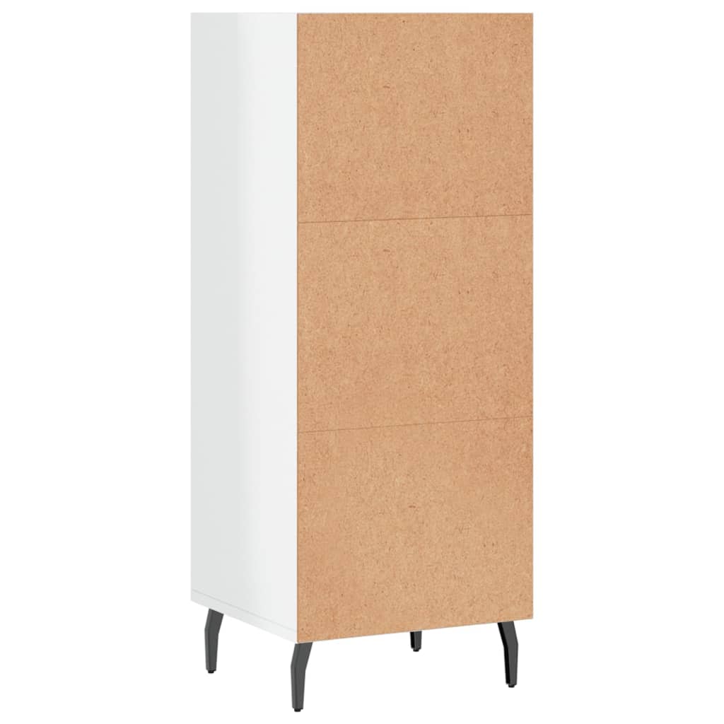 Skjenk høyglans hvit 34,5x32,5x90 cm konstruert tre