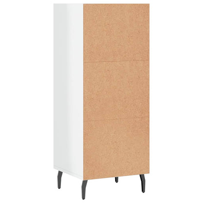 Skjenk høyglans hvit 34,5x32,5x90 cm konstruert tre