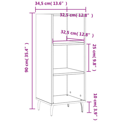 Skjenk høyglans hvit 34,5x32,5x90 cm konstruert tre