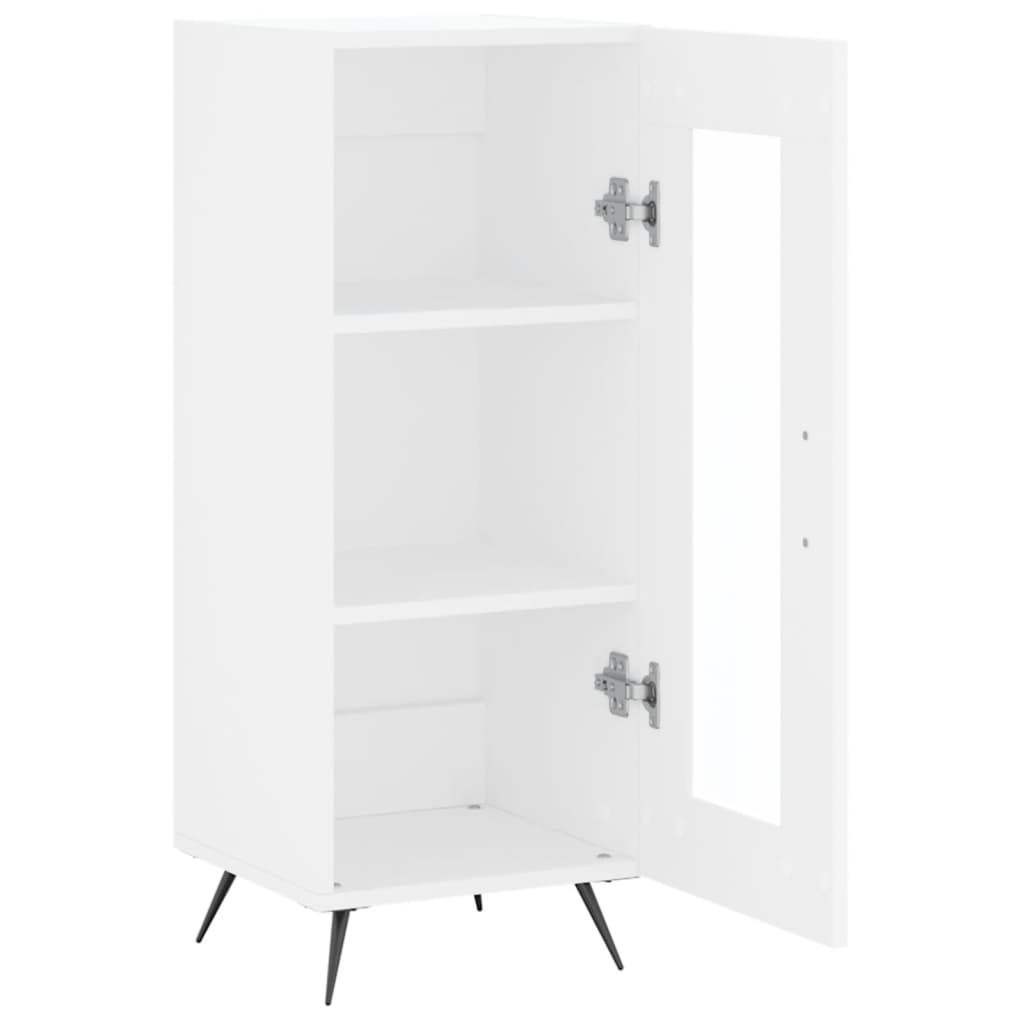 Skjenk hvit 34,5x34x90 cm konstruert tre