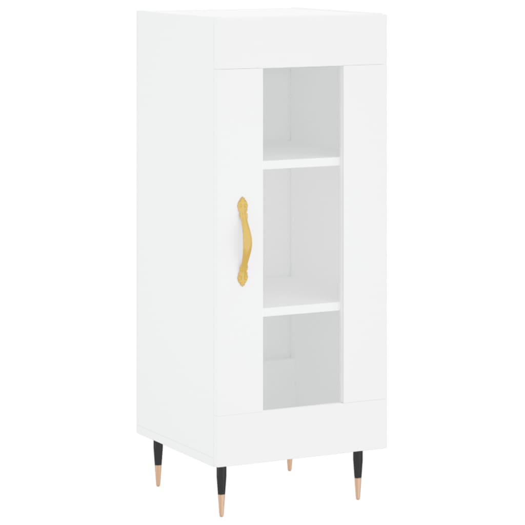 Skjenk hvit 34,5x34x90 cm konstruert tre