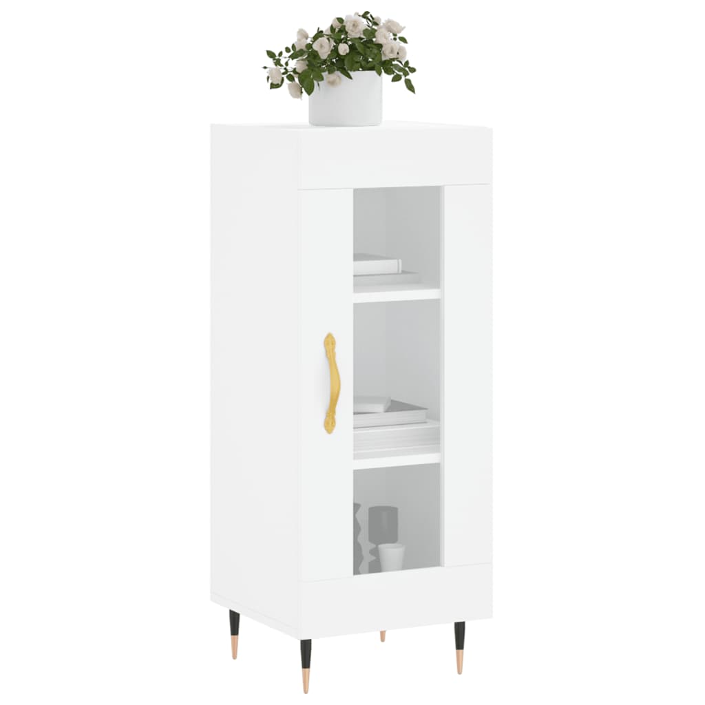 Skjenk hvit 34,5x34x90 cm konstruert tre