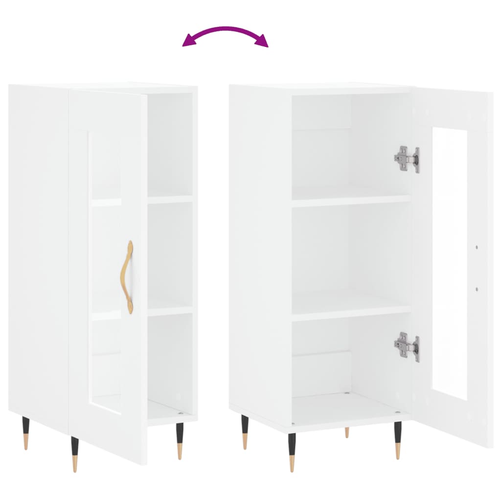 Skjenk hvit 34,5x34x90 cm konstruert tre