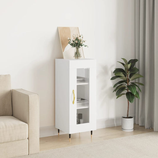 Skjenk hvit 34,5x34x90 cm konstruert tre