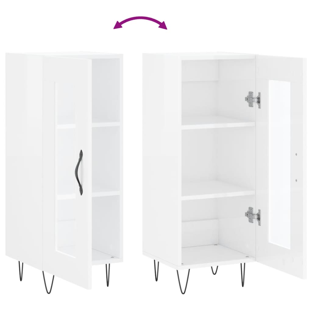 Skjenk Høyglans Hvit 34,5x34x90 cm