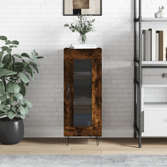 Skjenk røkt eik 34,5x34x90 cm konstruert tre