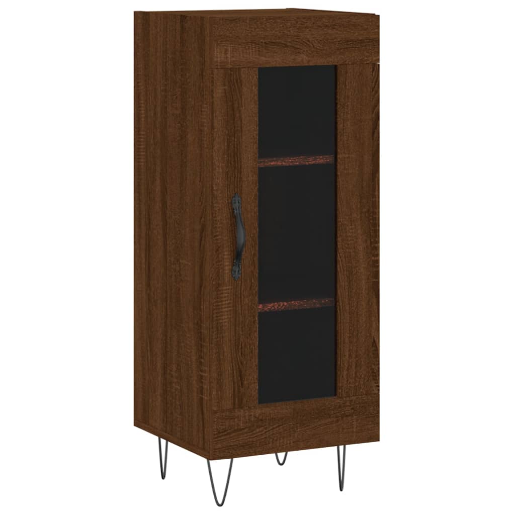 Skjenk brun eik 34,5x34x90 cm konstruert tre