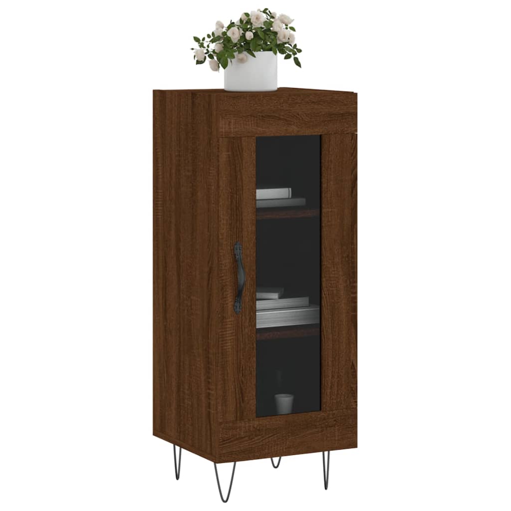Skjenk brun eik 34,5x34x90 cm konstruert tre