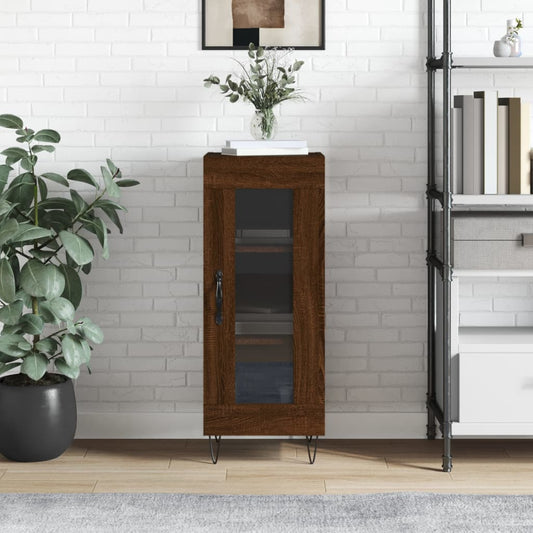 Skjenk brun eik 34,5x34x90 cm konstruert tre