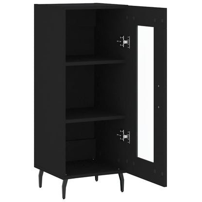 Skjenk svart 34,5x34x90 cm konstruert tre