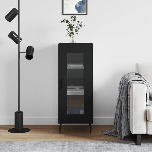Skjenk svart 34,5x34x90 cm konstruert tre