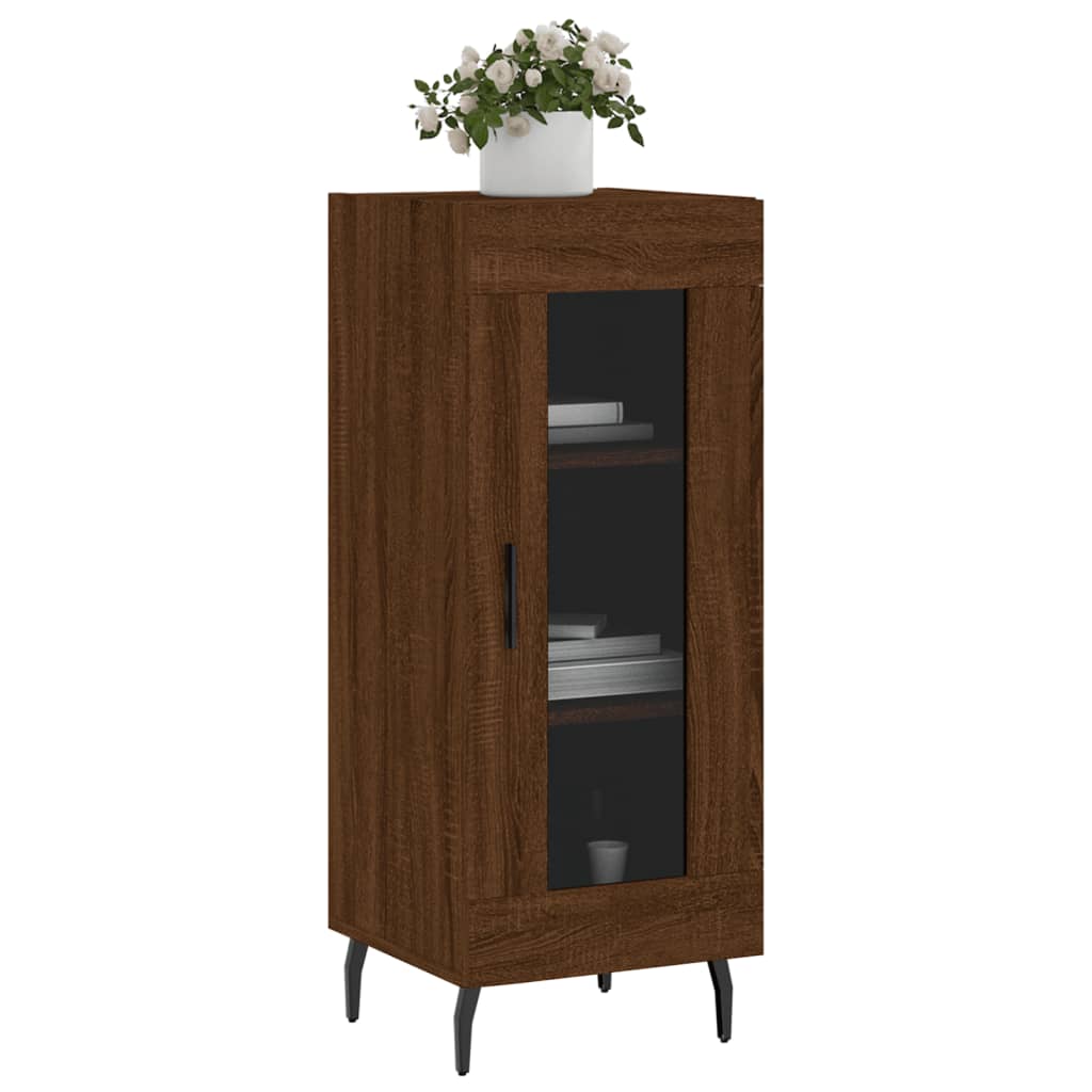 Skjenk brun eik 34,5x34x90 cm konstruert tre