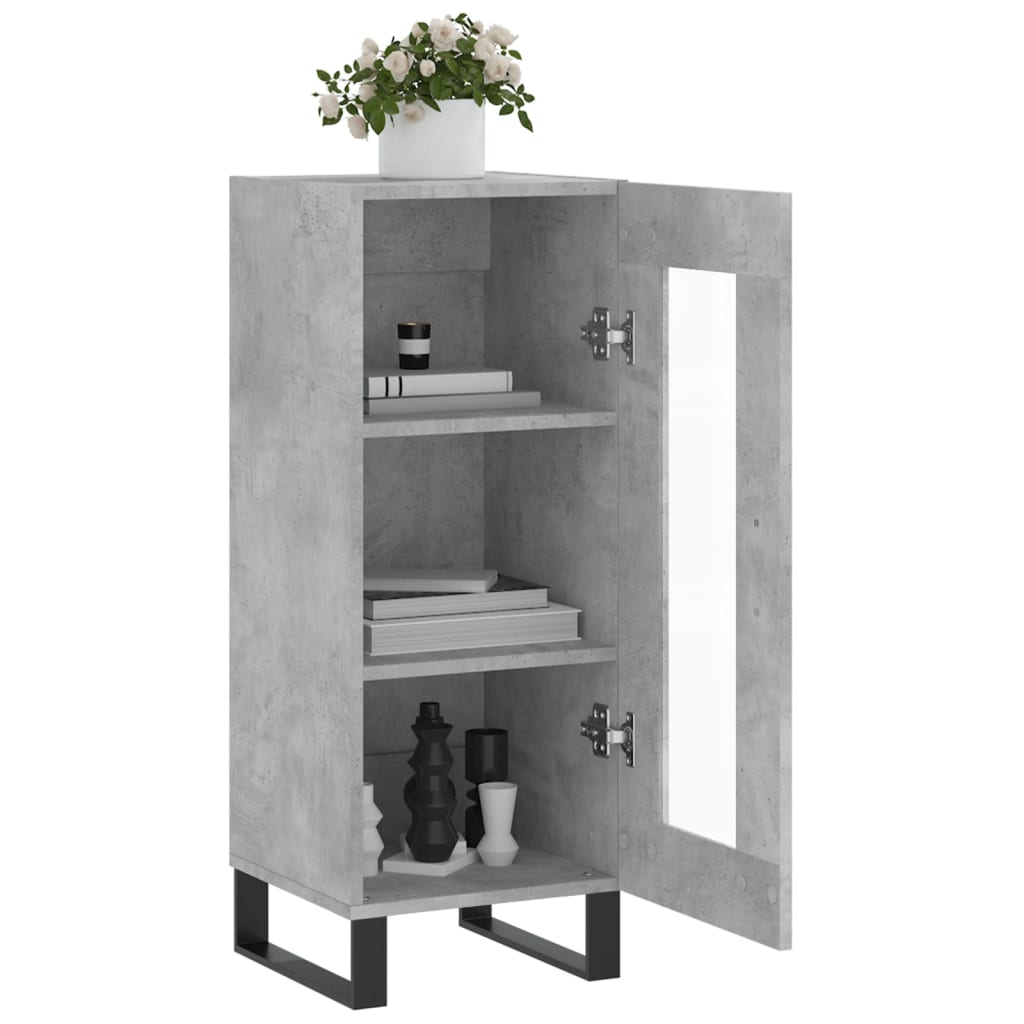 Skjenk betonggrå 34,5x34x90 cm konstruert tre