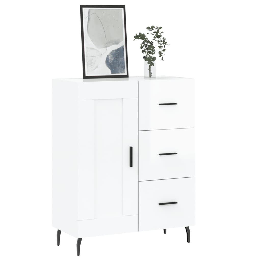 Skjenk Høyglans Hvit 69,5x34x90 cm