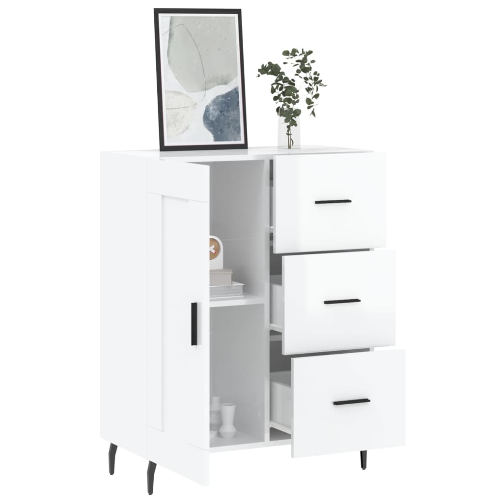 Skjenk Høyglans Hvit 69,5x34x90 cm