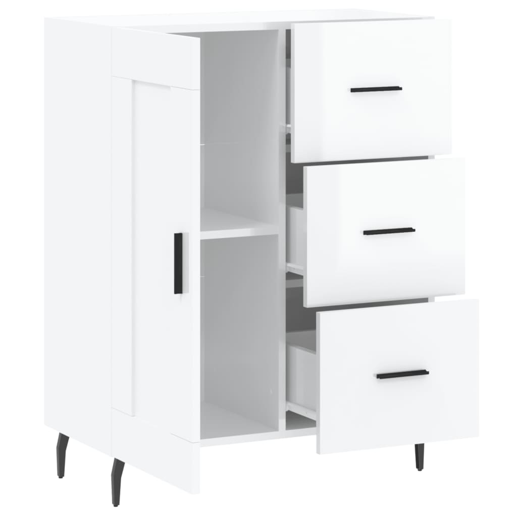 Skjenk Høyglans Hvit 69,5x34x90 cm