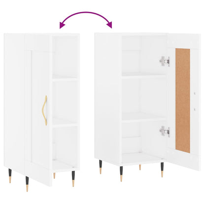 Skjenk hvit 34,5x34x90 cm konstruert tre