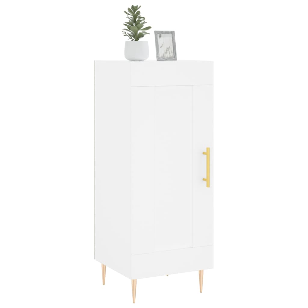 Skjenk hvit 34,5x34x90 cm konstruert tre