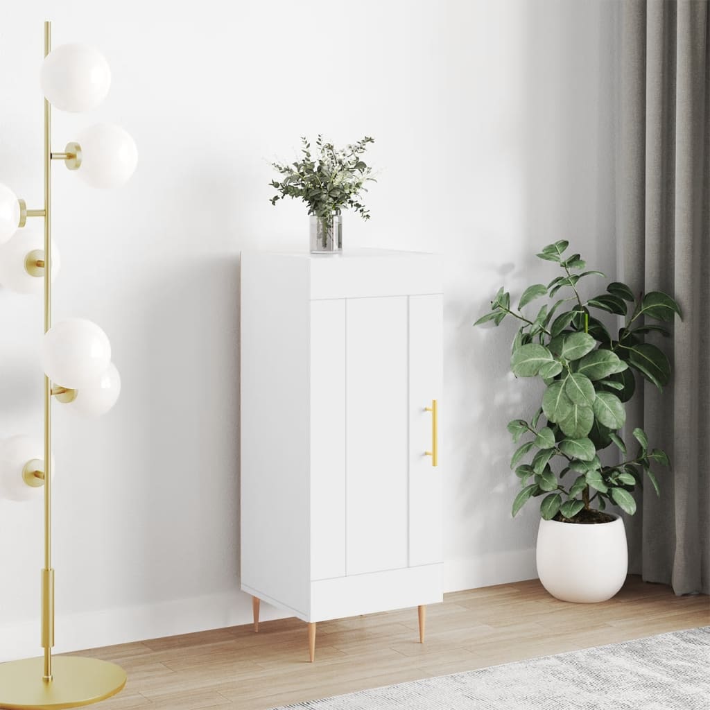 Skjenk hvit 34,5x34x90 cm konstruert tre