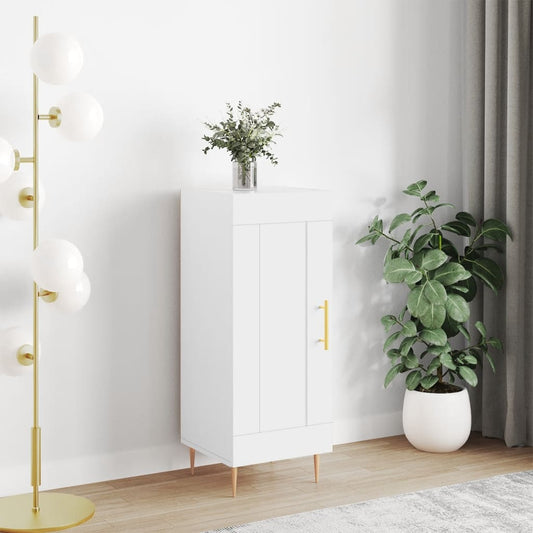Skjenk hvit 34,5x34x90 cm konstruert tre