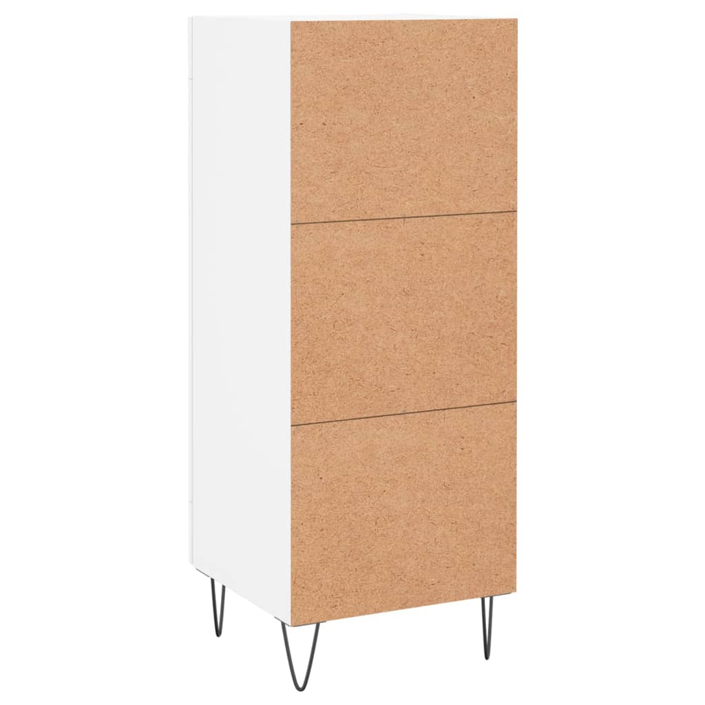 Skjenk hvit 34,5x34x90 cm konstruert tre