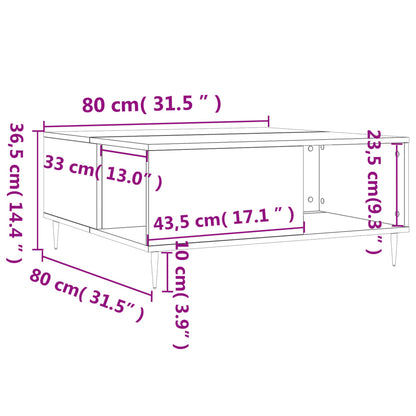 Salongbord Sofabord Hvit 80x80x36,5 cm