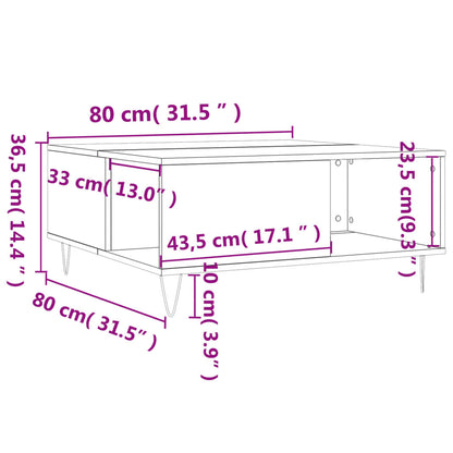 Salongbord Sofabord Sonoma Eik 80x80x36,5 cm