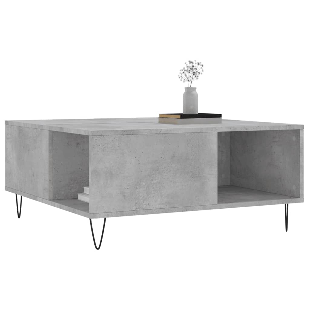 Salongbord Sofabord Betonggrå 80x80x36,5 cm