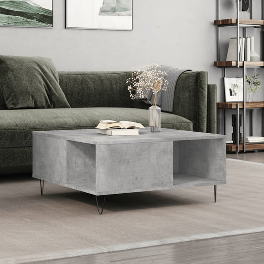 Salongbord Sofabord Betonggrå 80x80x36,5 cm